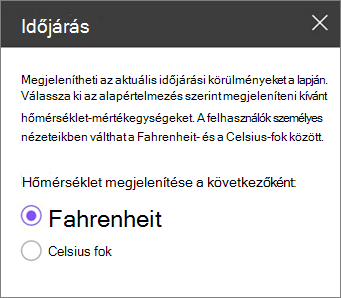 Időjárás eszközpanel