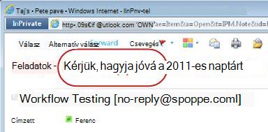 Feladatértesítő a Hagyja jóvá a következőt szöveggel