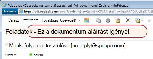 Azonosító szöveg a feladatértesítőben