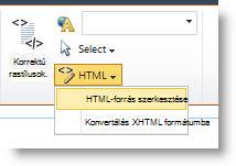 HTML-forrás szerkesztése parancs