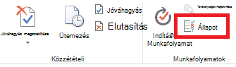 Menüszalag a Jóváhagyás állapota gombbal