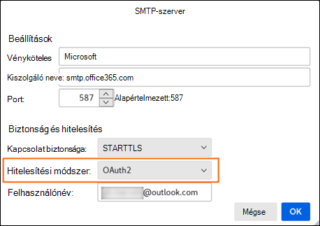 Modern auth mozilla step 2 SMTP-kiszolgáló