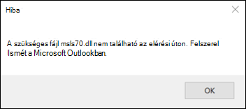 Az Outlook klasszikus indítási hibája