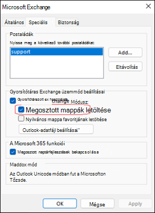 Outlook – példa megosztott mappák letöltésére