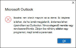 Outlook-hiba: hatvan e-mail megnyitása