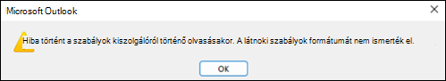 Olvasási szabályok hiba az Outlookban