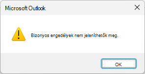 Outlook Shared Calendar engedélyekkel kapcsolatos hiba