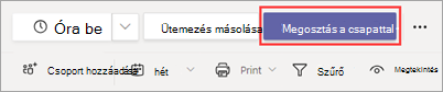 A Megosztás csapattal gomb a Műszakok alkalmazásban