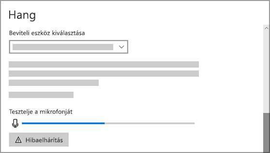 Hangbeállítások