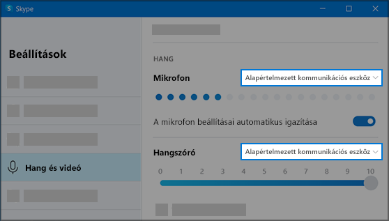 A Skype beállításai