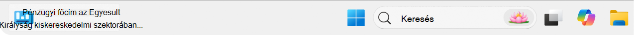 Screenshot of the taskbar showing a finance news.
