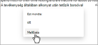 Javaslatok diktálása
