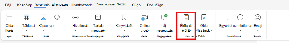 Írja be a H&F billentyűt a menüszalagról