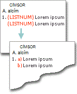 listnum fields used to generate letters on the same lines as numbers