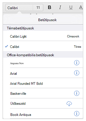 Betűtípus-beállítások