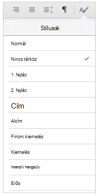Formázási stílusok