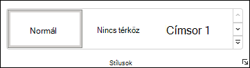 Stílus kiválasztása a Wordben