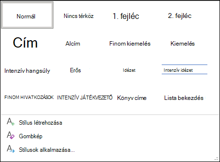 Stílustár a Wordben