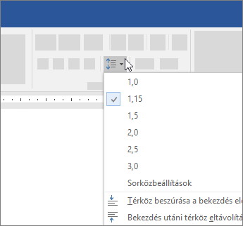 A sorköz módosításának lehetőségei a Word alkalmazásban