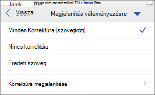 Megjelenítés véleményezésre