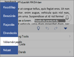 Véleményezés lap