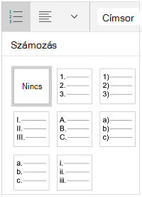 Számozási stílusok