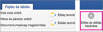 Az Élőfej & az Élőláb lap kiemelt Élőfej és élőláb bezárása elemmel