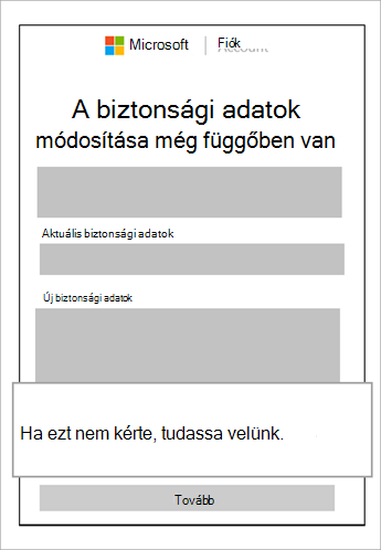 Képernyőkép a függőben lévő biztonsági adatokról és a kérés visszavonását ábrázoló ábrafeliratról