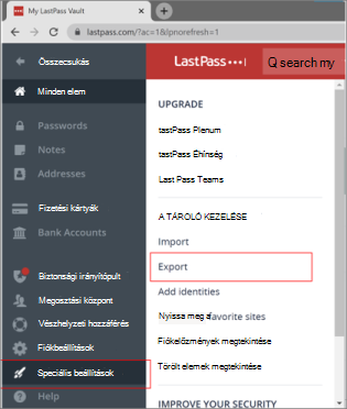 Asztali LastPass-jelszavak exportálása – locatio