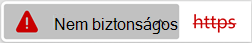 Érvénytelen tanúsítvánnyal rendelkező webhely ikonja
