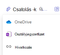 Képernyőkép a csatolási lehetőségekről.