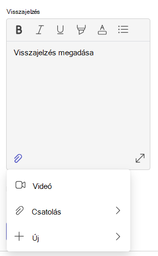 Képernyőkép a visszajelzésről.