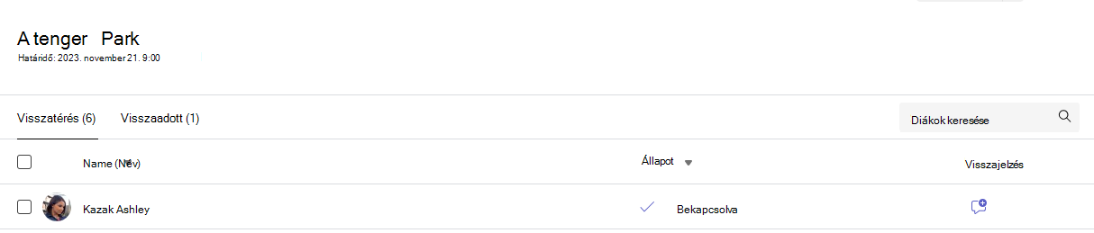 Képernyőkép a házi feladatról.