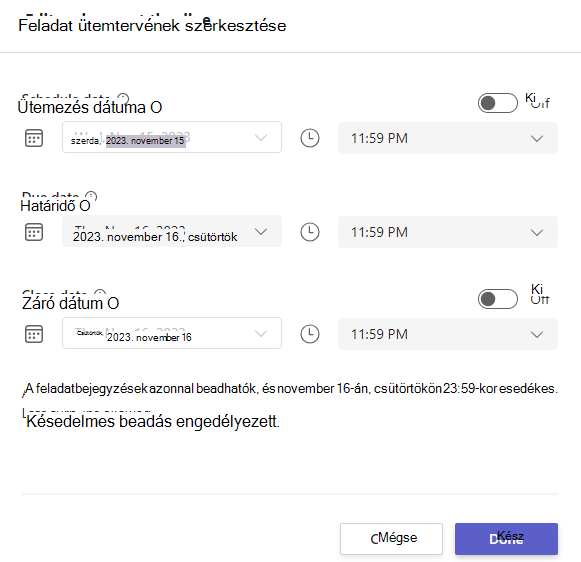 ütemterv