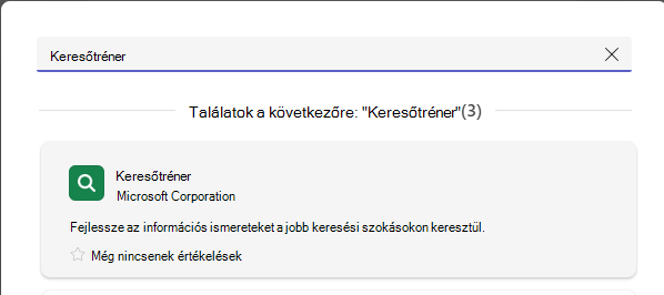 Képernyőkép a keresőtrénerről.