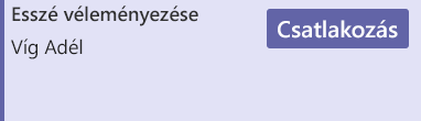 Csatlakozás gomb a naptárértekezletből