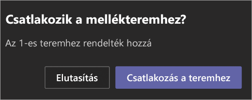 Meghívó egy mellékteremhez való csatlakozásra.