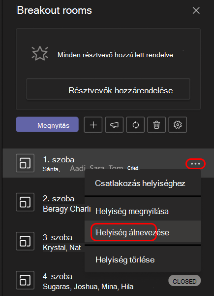 A mellékterem átnevezését bemutató kép.