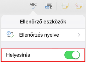 Helyesírás-ellenőrzés bekapcsolása