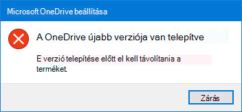 OneDrive-hiba előugró ablaka