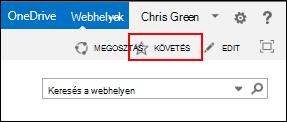 A SharePoint Online-webhely követése, és a hivatkozás elhelyezése az Office 365 Webhelyek lapján.