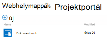 Az Office 365 Webhelymappák listájában válassza ki azt a webhelyet, amelynek dokumentumtárait meg szeretné nézni.