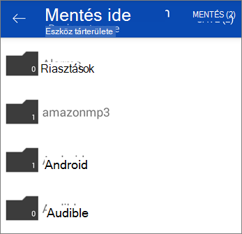 Fájlok mentése a OneDrive-ról