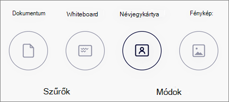 A képvizsgálatok üzemmódjának beállításai iOS OneDrive-ban