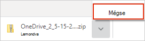 A OneDrive letöltési megszakítási párbeszédpanelje