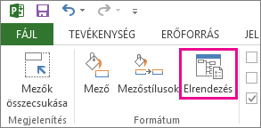 A Formátum lap Elrendezés gombja