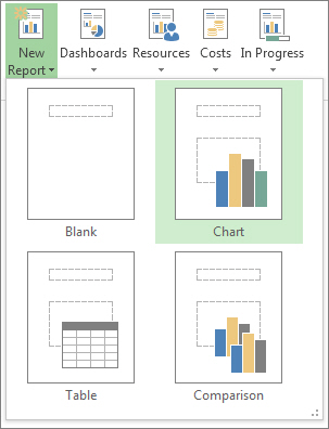 Új jelentés menü a Jelentés lapon