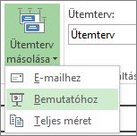 Copy Timeline button and menu in Project