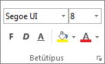 Timeline Font group in Project