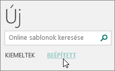 Képernyőkép a Publisher beépített sablonkategóriáiról.